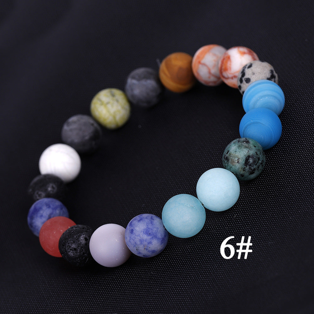 Wholesale Eight Planets Natural Stone Beads Bracelet